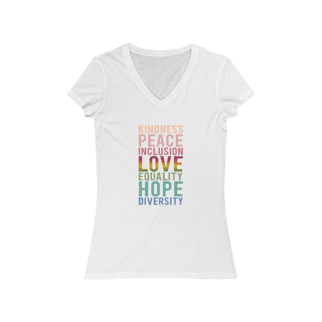 Peace + Love + Hope V-Neck Tee-V-neck-ARC Designs