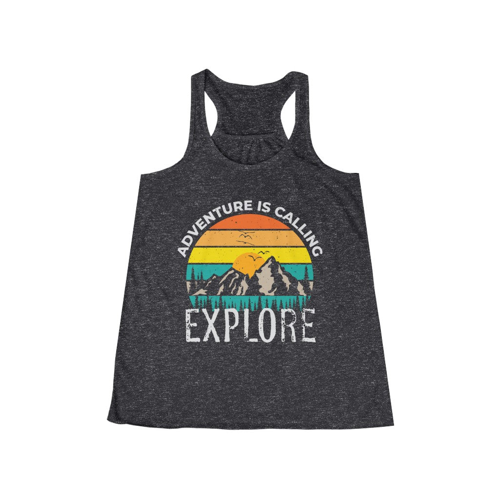 Adventure Is Calling Explore-Women's Flowy Racerback Tank