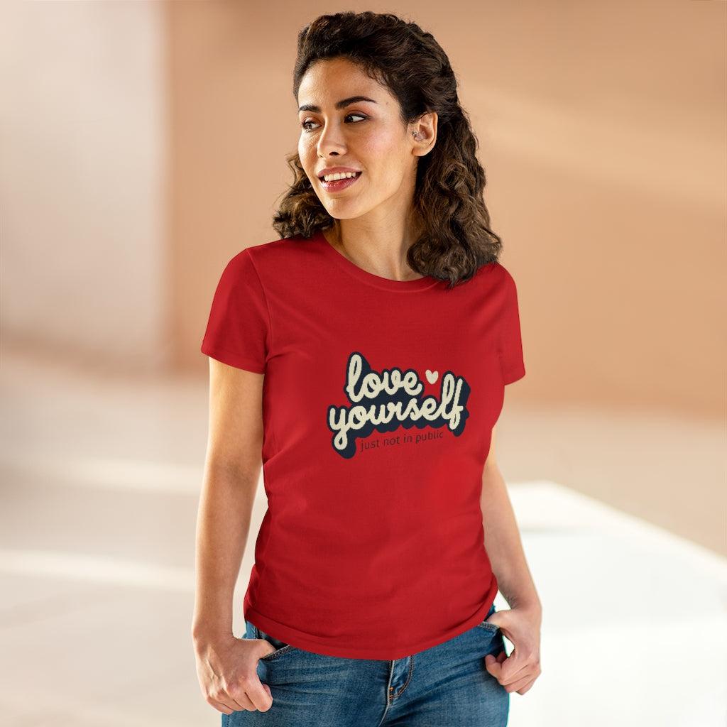 Love Yourself-Women's Heavy Cotton Tee-T-Shirt-ARC Designs