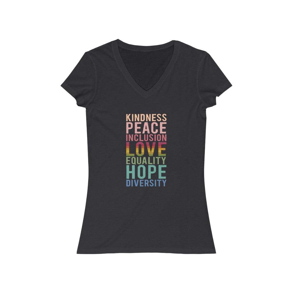 Peace + Love + Hope V-Neck Tee-V-neck-ARC Designs