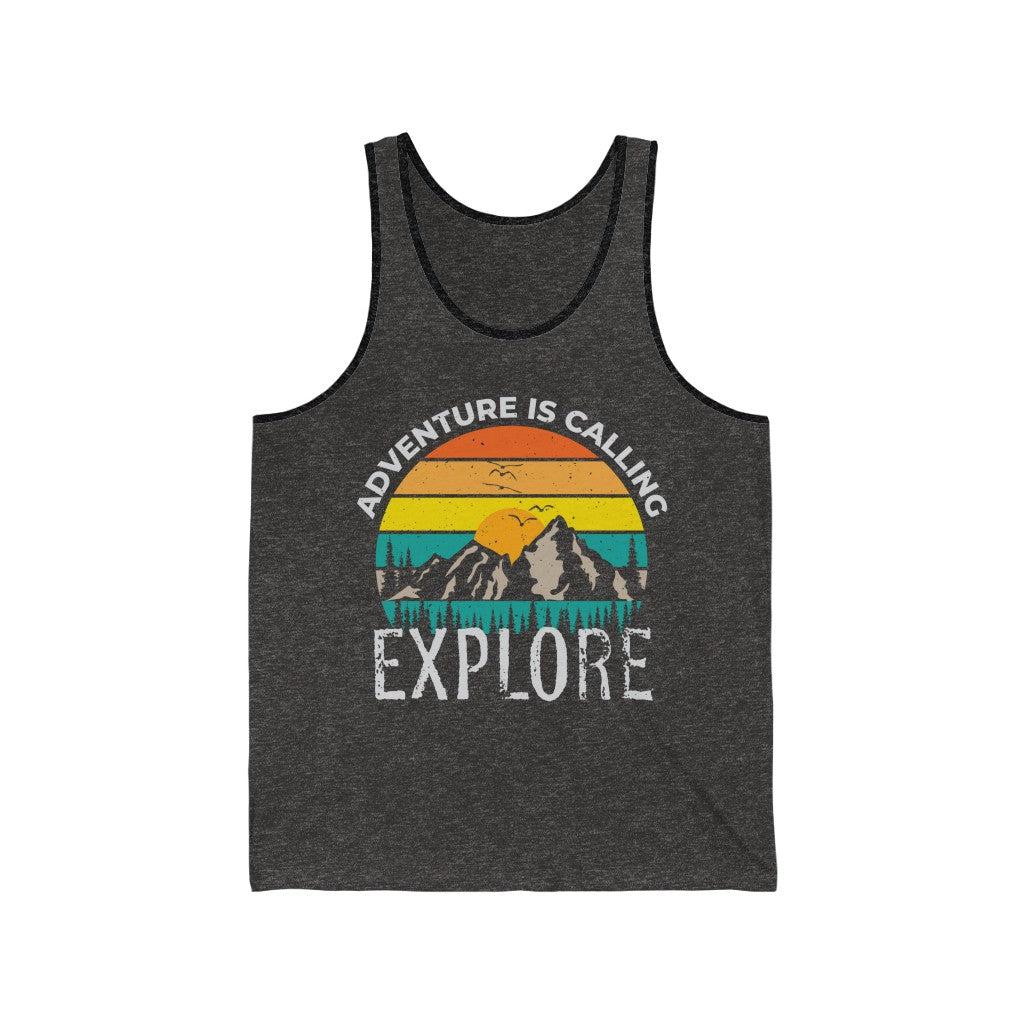 Adventure Is Calling Explore-Unisex Jersey Tank