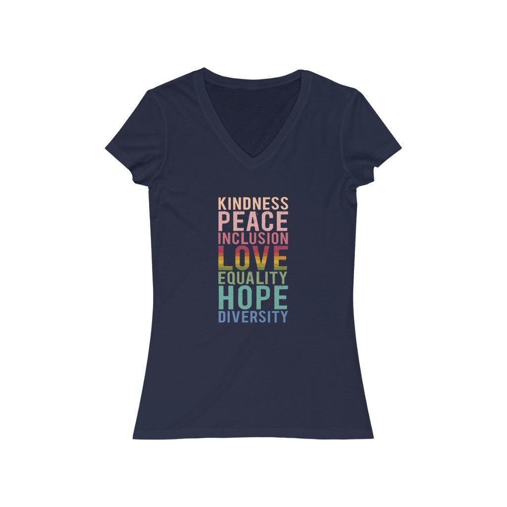 Peace + Love + Hope V-Neck Tee-V-neck-ARC Designs