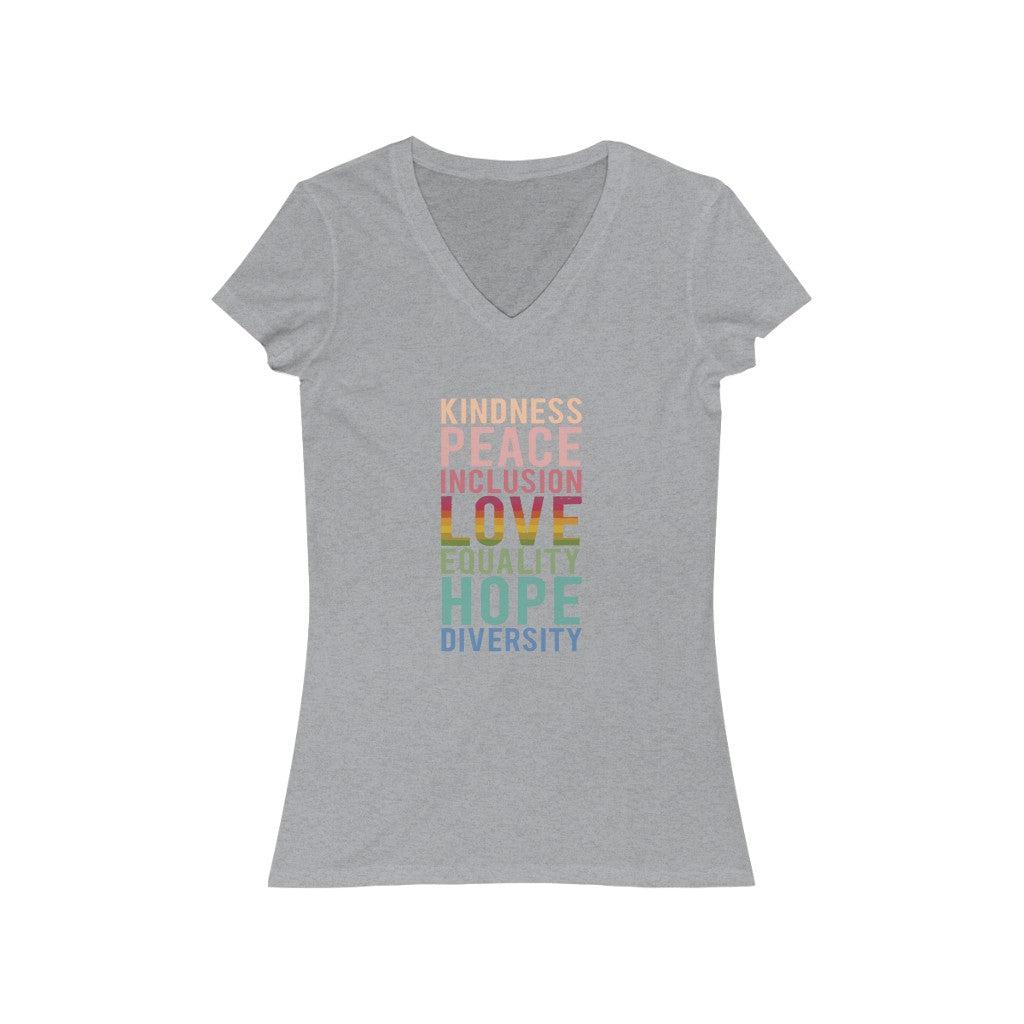 Peace + Love + Hope V-Neck Tee-V-neck-ARC Designs