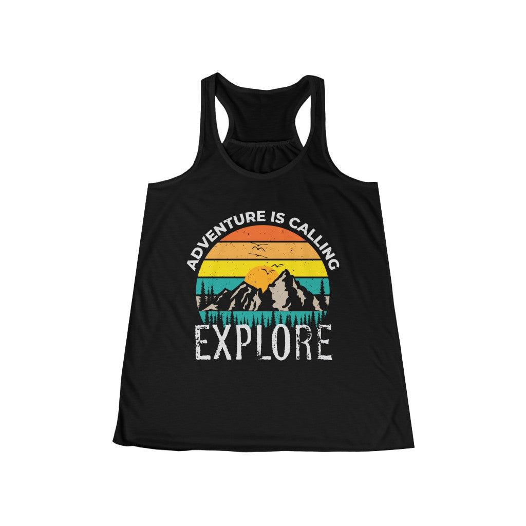 Adventure Is Calling Explore-Women's Flowy Racerback Tank