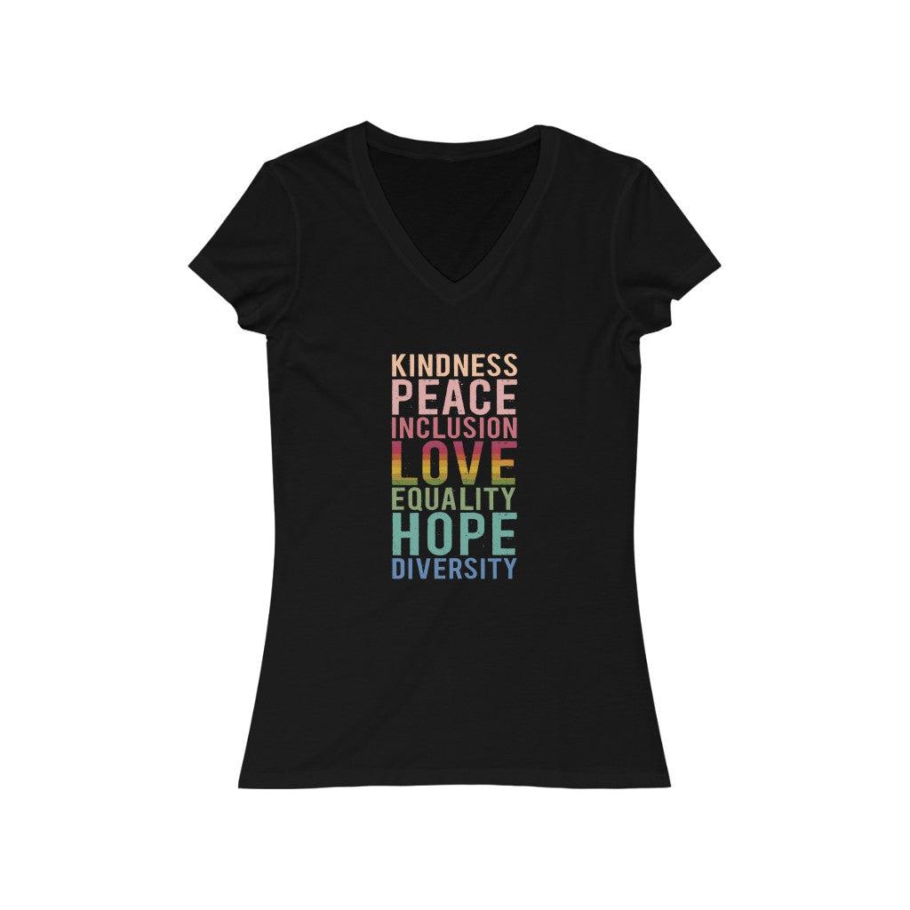 Peace + Love + Hope V-Neck Tee-V-neck-ARC Designs