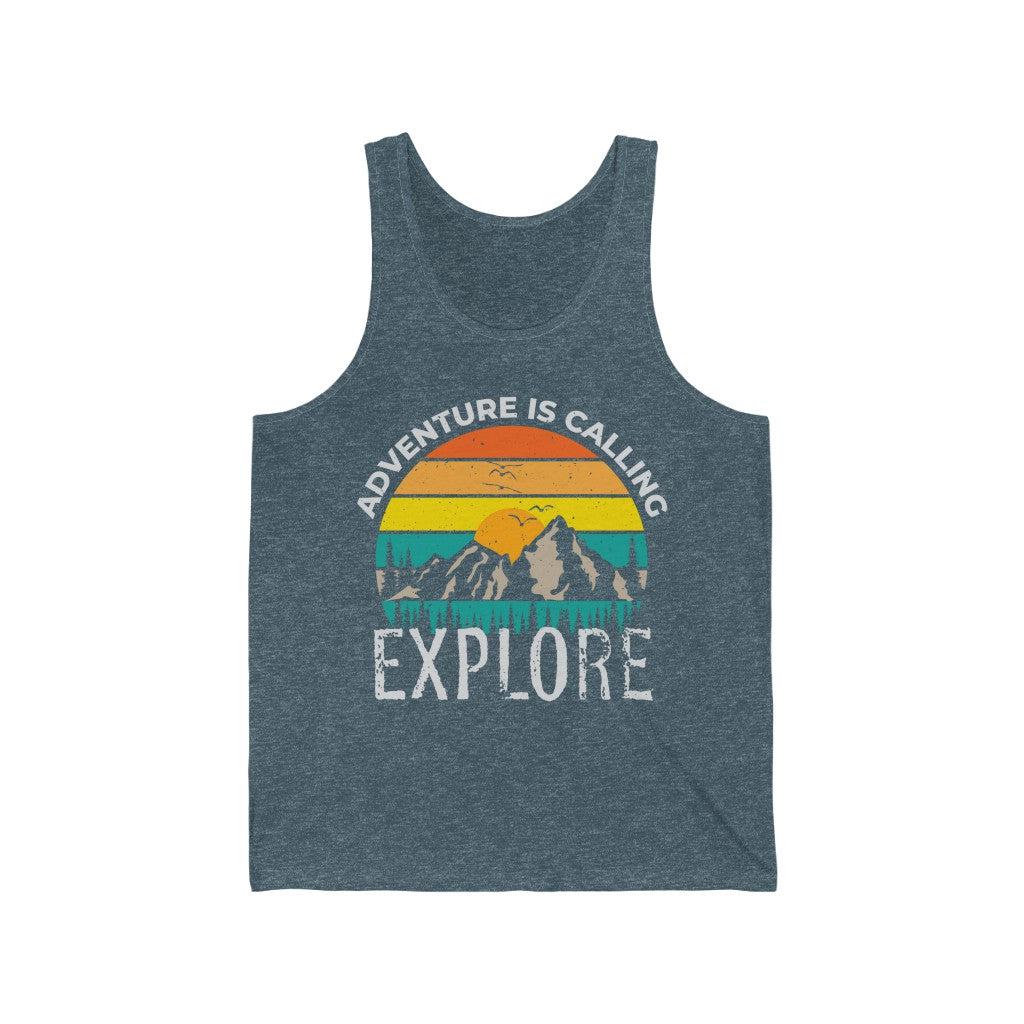 Adventure Is Calling Explore-Unisex Jersey Tank