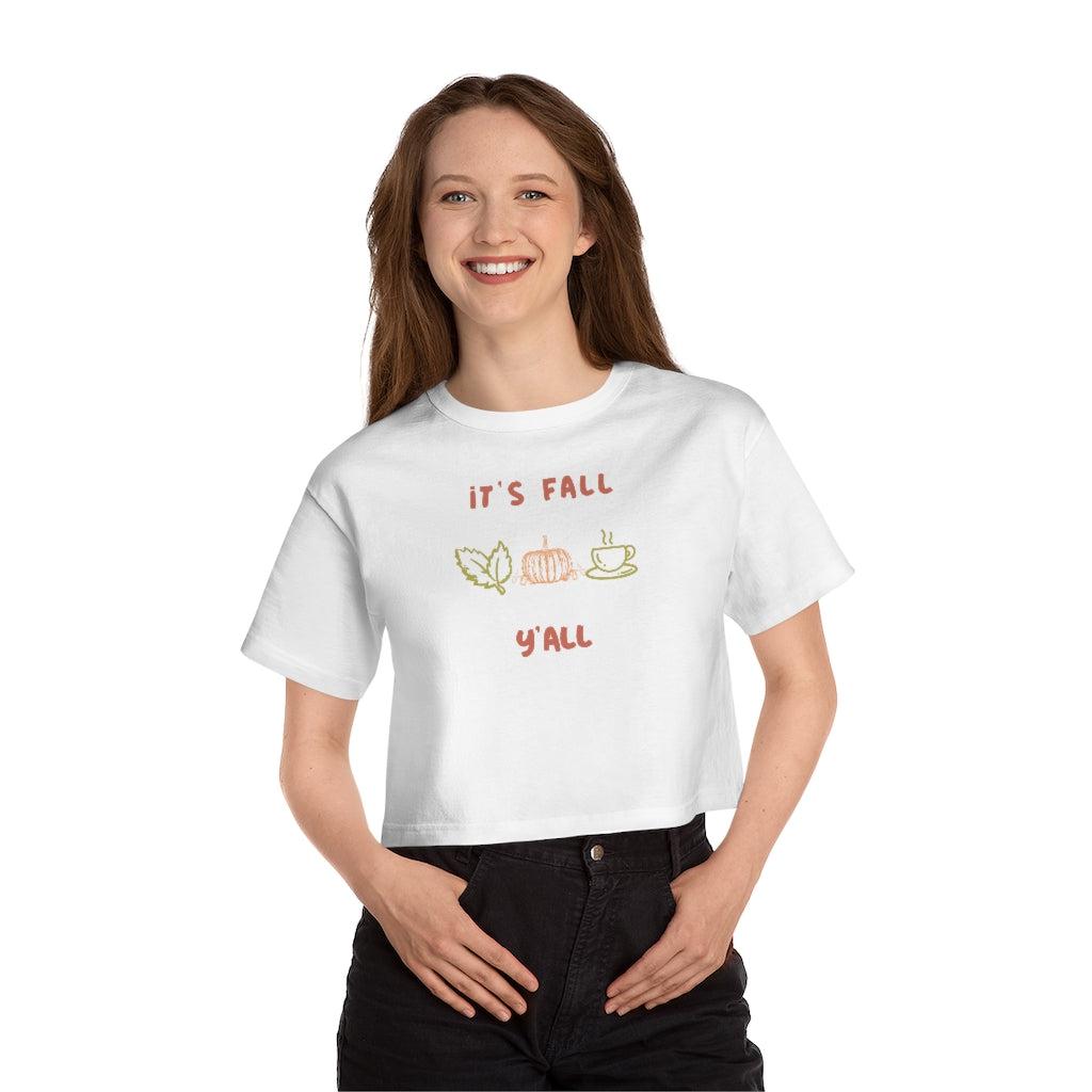 It's Fall Y'all-Champion Women's Heritage Cropped T-Shirt-T-Shirt-ARC Designs