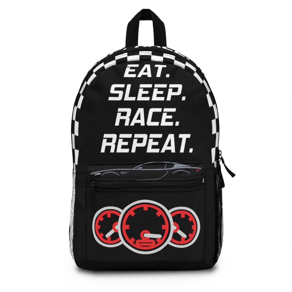 EAT. SLEEP. RACE. REPEAT. Backpack