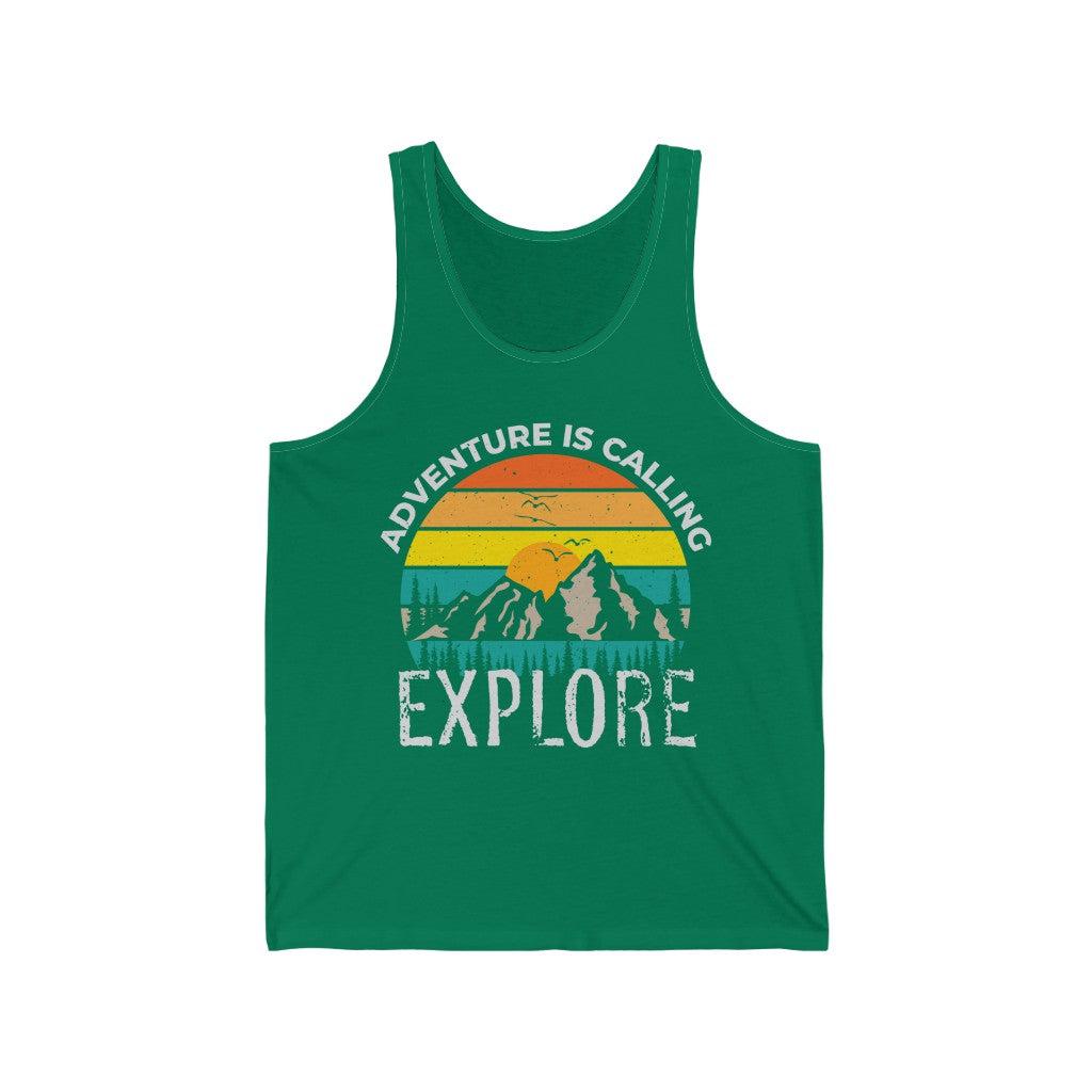 Adventure Is Calling Explore-Unisex Jersey Tank