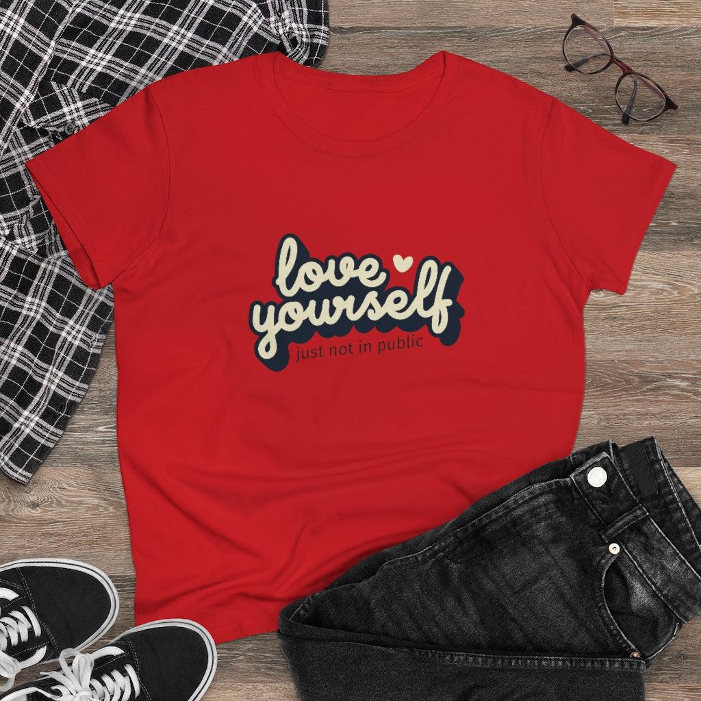 Love Yourself-Women's Heavy Cotton Tee-T-Shirt-ARC Designs