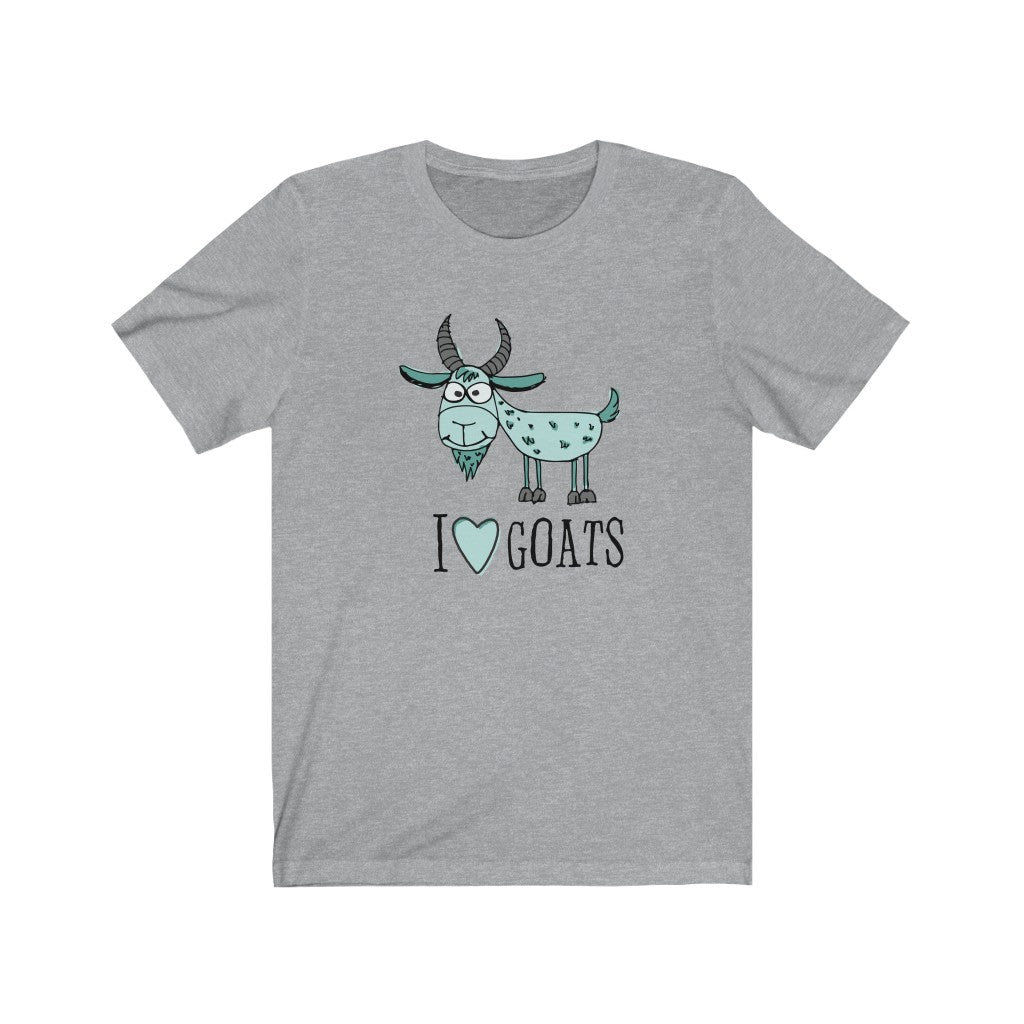 I Love Goats-Unisex Jersey Short Sleeve Tee - ACRC Designs