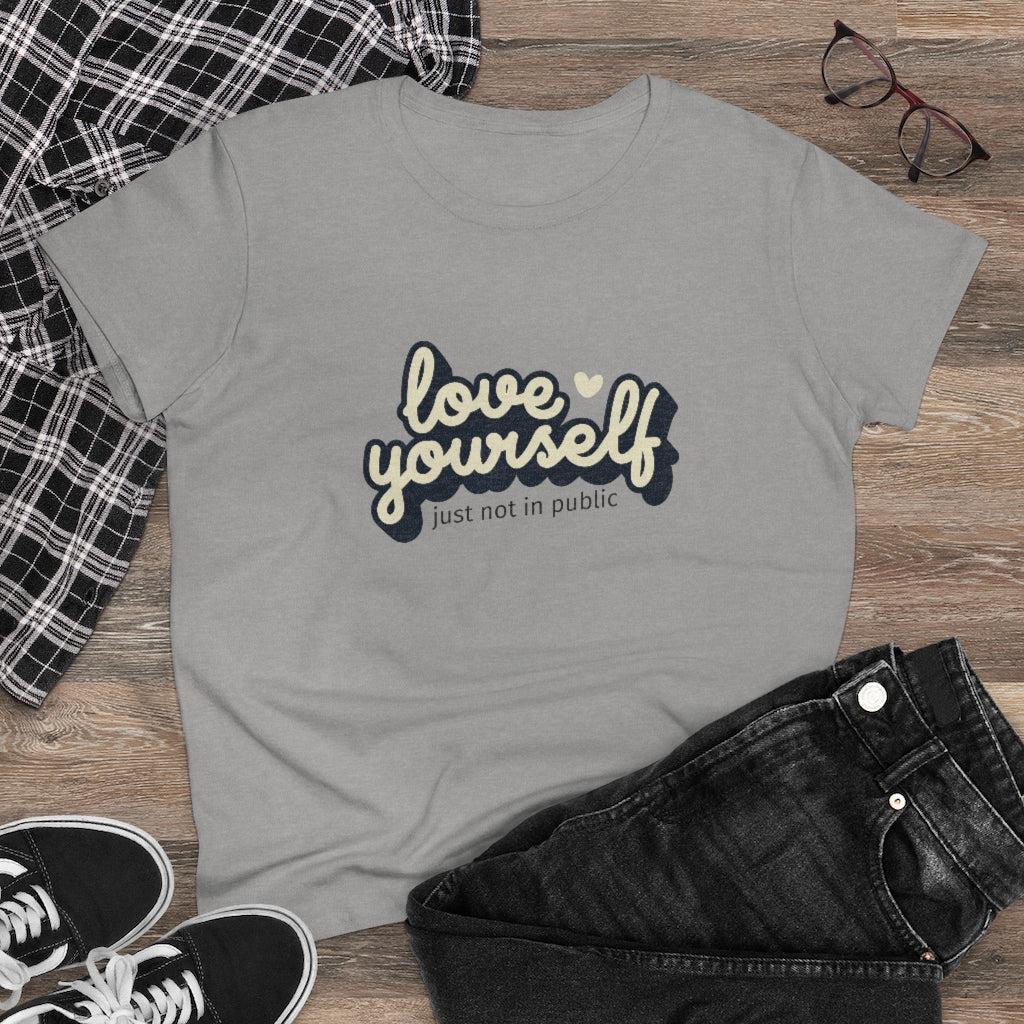 Love Yourself-Women's Heavy Cotton Tee-T-Shirt-ARC Designs