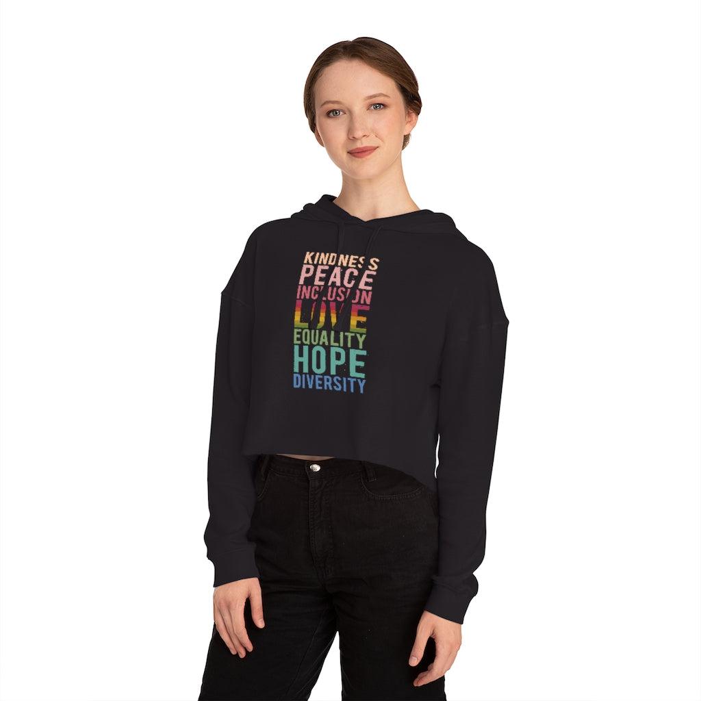 Peace + Love + Hope Cropped Hoodie-Hoodie-ARC Designs