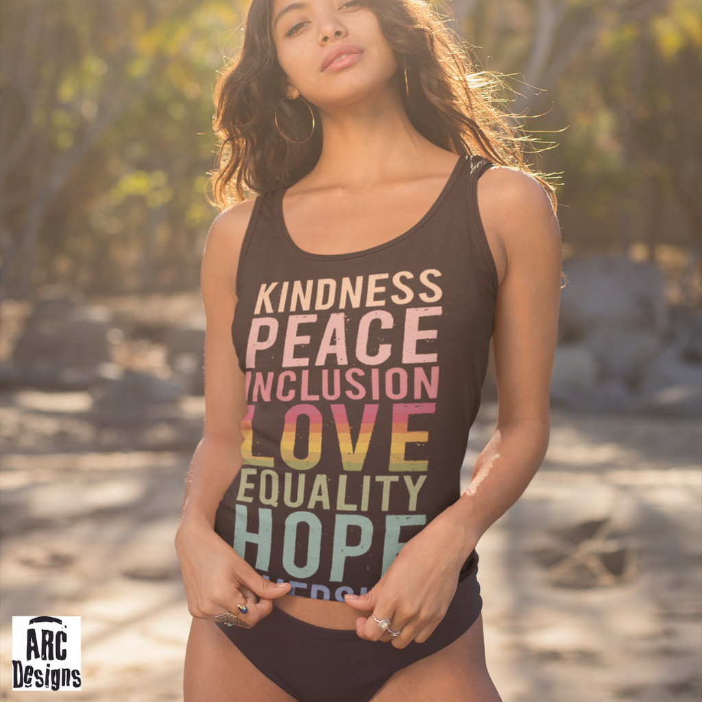 Peace + Love + Hope Next Level Racerback Tank-Tank Top-ARC Designs